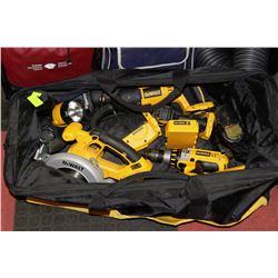 DEWALT BAG FILLED WITH DEWALT CORDLESS TOOLS