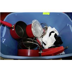 BOX OF 9 PIECE KITCHEN AID POT WITH BLACK DISHES