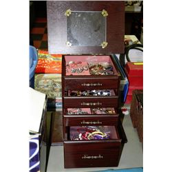 TALL JEWELLERY BOX WITH ALL CONTENTS
