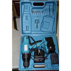 CORDLESS DRILL 18V WITH BATTERY AND CHARGER IN