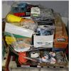 Image 1 : PALLET OF CONTRACTOR TOOLS INCL.,ROLES OF WIRE,