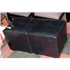 Image 1 : PAIR OF BLACK OTTOMANS