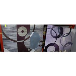 PAIR OF SHOWHOME ABSTRACT WALL HANGINGS