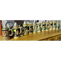 12 ASSORTED GERMAN BEER STEINS