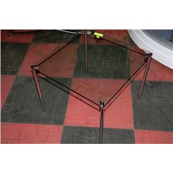 SQUARE GLASS & CHROME END TABLE