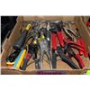 Image 1 : TRAY WITH ASSORTED WIRE STRIPPERS,PLIERS,HAMMER &