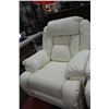 Image 2 : NEW WHITE PERFORATED LEATHER RECLINING SOFA WITH