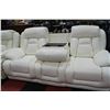 Image 3 : NEW WHITE PERFORATED LEATHER RECLINING SOFA WITH