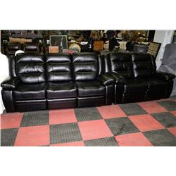 NEW BLACK LEATHER RECLINING SOFA  AND LOVE SEAT