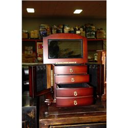 LARGE ROSEWOOD JEWELLERY BOX W/2