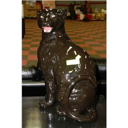 BLACK CERAMIC PATHER  21INCH TALL