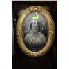 Image 1 : ANTIQUE PICTURE WITH CONVEX GLASS IN OVAL GOLD