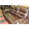 Image 3 : NEW CHOCOLATE BROWN LEATHER RECLINING SOFA AND