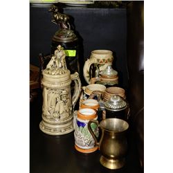 ASSORTMENT OF 10 COLLECTIBLE BEER STEINS