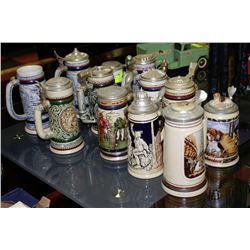 LOT OF 12 AVON COLLECTIBLE BEER STEINS