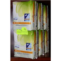 BUNDLE OF 6 TENA  ACTIVE LINERS 24 EACH PACK