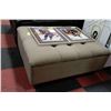 Image 1 : SHOWHOME BEIGE MICROFIBRE OTTOMAN