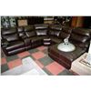 Image 1 : NEW BROWN LEATHER ELECTRIC RECLINING SECTIONAL