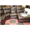 Image 2 : NEW BROWN LEATHER ELECTRIC RECLINING SECTIONAL