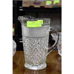 PINWHEEL CUT GLASS SERVING JUG