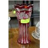 Image 1 : HAND CUT RUBY GLASS VASE