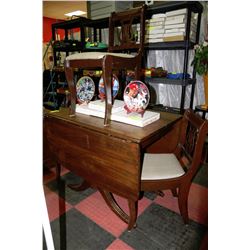 DOUBLE DROP LEAF TABLE WITH 3 CHAIRS FROM