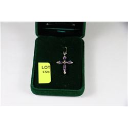 .925 CROSS PENDANT W/ 12 DIAMONDS &