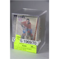 LOT OF 84 ASSORTED HOCKEY CARDS TOPPS 1969/70