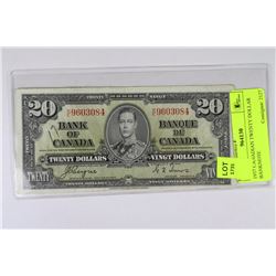 1937 CANADIAN TWENTY DOLLAR BANKNOTE