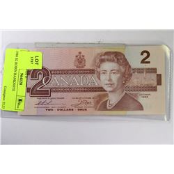 1986 $2 ROBIN BANKNOTE