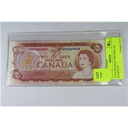 1974 CANADIAN TWO DOLLAR BANKNOTE