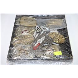 BOX OF ASSORTED BELT BUCKLES