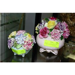 ADDERLEY FLORAL BONE CHINA FLOWER ARRANGEMENTS X2