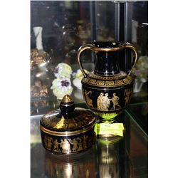 VASE & TRINKET BOX HANDMADE IN GREECE 24K ETCHING