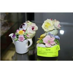 4 SMALL CHINA FLOWER BOWL ARRANGMENTS