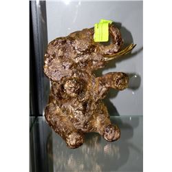 GOLDEN PATINA SITTING ELEPHANT