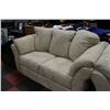 Image 3 : BEIGE MICROFIBRE SOFA AND LOVE SEAT