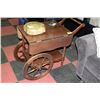 Image 1 : TEA CART WITH WOODEN WHEELS