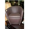 Image 1 : SMALL BROWN LEATHER CHAIR
