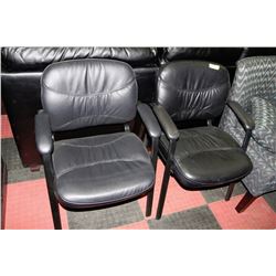 2 BLACK LEATHER OFFICE CHAIRS