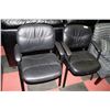 Image 1 : 2 BLACK LEATHER OFFICE CHAIRS