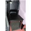 Image 1 : 2 BLACK HARD LEATHER STACKING CHAIRS