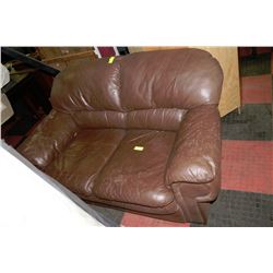 BROWN LEATHERETTE USED LOVE SEAT