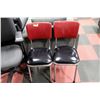 Image 1 : PAIR OF VINTAGE BLACK & RED CHAIRS