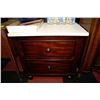 Image 1 : WHITE AND BROWN 2 TONE 2 DRAWER NIGHT STAND