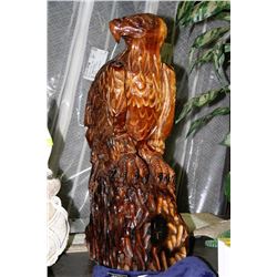 CHAIN SAW CARVING OF BALD EAGLE