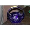 Image 1 : COBALT BLUE PINWHEEL CUT GLASS BASKET