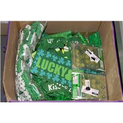 BOX WITH ST PATRICKS INCL. BODY STICKERS,SIGNS,