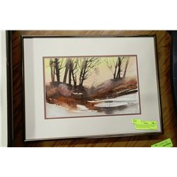 BILLY BABER FRAMED & DOUBLE MATTED WATERCOLOUR