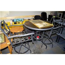 SHOWHOME PATIO BAR TABLE WITH 2 SWIVEL STOOLS